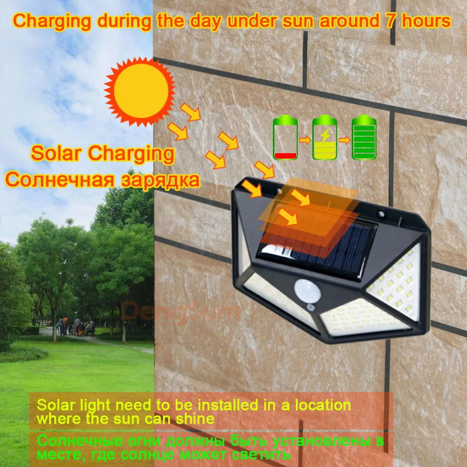 04 4 sides 100LED solar light 04