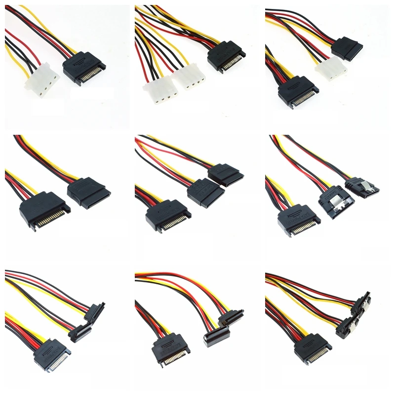 0.2m SATA 15pin Straight Elbow Male to SATA SSD IDE 4Pin Female Power Adapter Cable Description Image.This Product Can Be Found With The Tag Names Computer Cables Connecting, Computer Peripherals, PC Hardware Cables Adapters