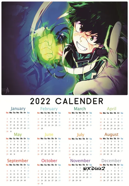 Calendario 2022-Boku no hero academia.  Anime printables, Cool anime  wallpapers, Anime fight