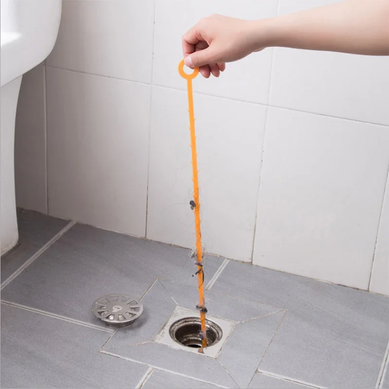 Bathroom Hair Sewer Cleaning Brush Kitchen Sink Tub Toilet Dredge Pipe Snake Brush Tools Bathroom Kitchen Accessories