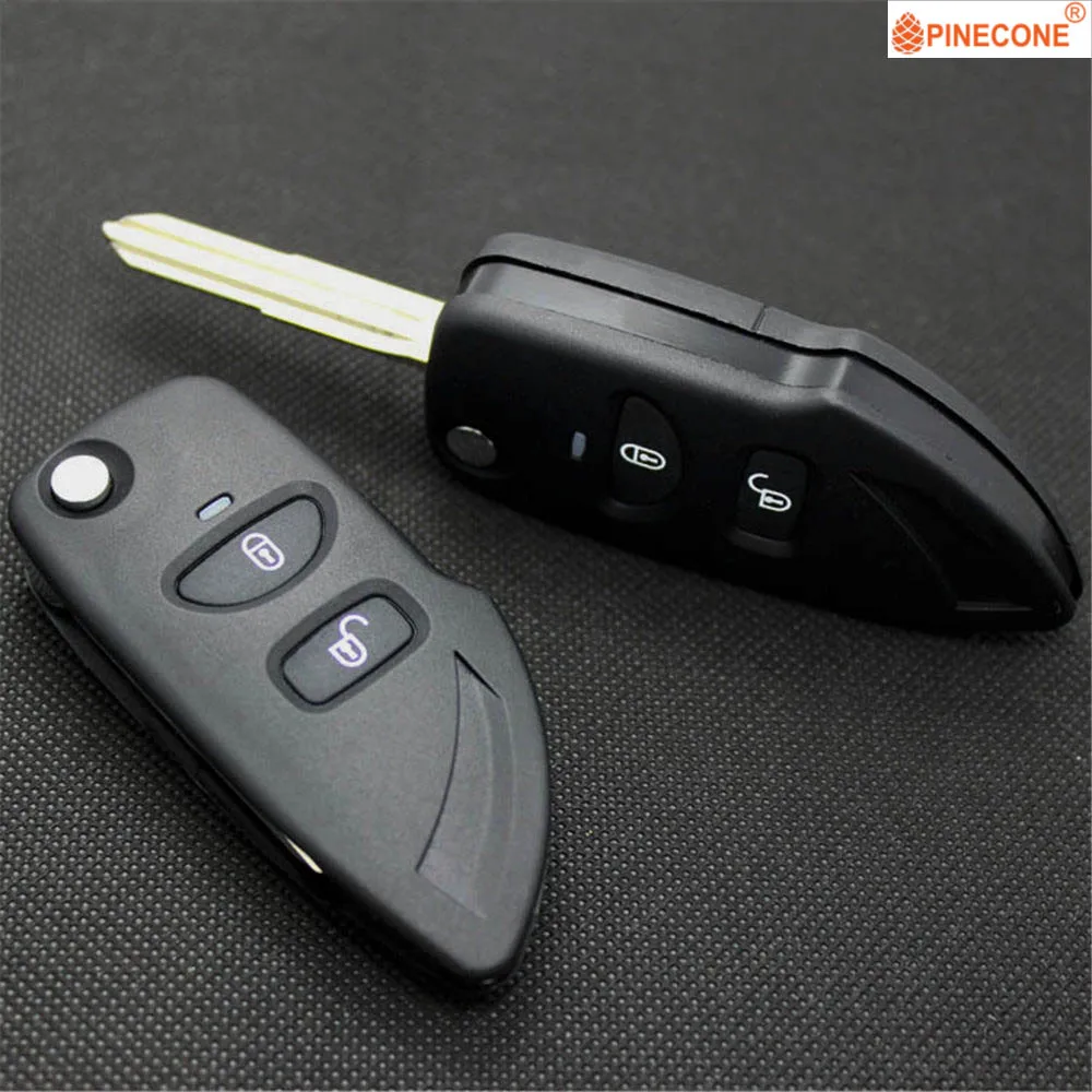 PINECONE for KIA SPORTAGE Car Key Case Shell Uncut Brass Blade Car Styling Modified Remote Blank 2 Buttons Key Shell