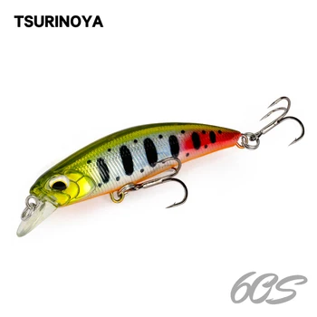 

TSURINOYA DW67 60S Sinking Minnow Fishing Lure Hard bait 60mm 6.1g Professional Crankbait Bass Pike Baits Pencil Fishing Wobbler