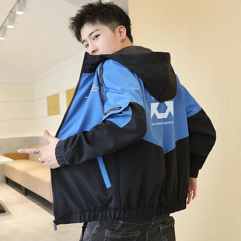 

Autumn jacket new jacket trendy men's 2020 tooling jacket hooded jacket hooded Ant wrinkle