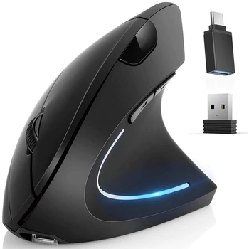 

Bluetooth 4.0 Rechargeable 2.4GHz Wireless Vertical Optical Mice,5 Adjustable DPI 800/1200/1600/2000/2400 Levels