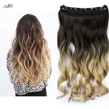 Xuanguang longo encaracolado feminino grampo em extensøes de cabelo preto marrom alta tempreture cabelo sintético pecha