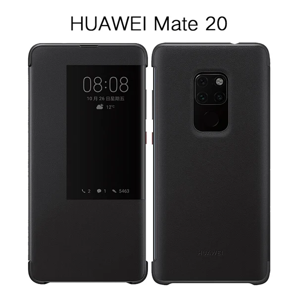 HUAWEI mate 20 X Pro чехол Официальный умный вид Защитная крышка HUAWEI mate 20 чехол окно Флип Кожа mate 20 крышка - Цвет: mate 20 black