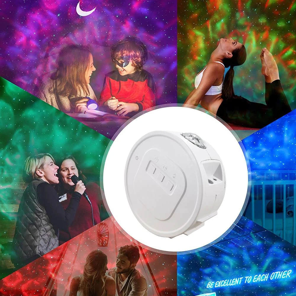 Starry Sky Projector Light LED Nebula Cloud Night Light 6Colors Ocean Waving Light Rotation Projection Lamp for Kids Gifts 7