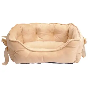 

Lovely Princess Style Cat House Dog Bed with Bowknots Winter Warm Soft Fleece Dog Mat for Medium Small Puppy Dogs and Cats drop