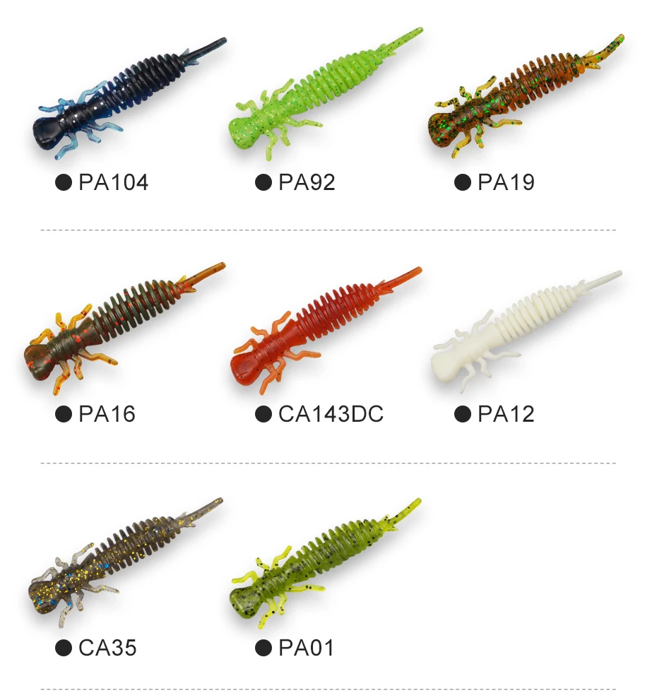 50 Pcs 5cm Leurre pêche poisson artificielle crème silicone