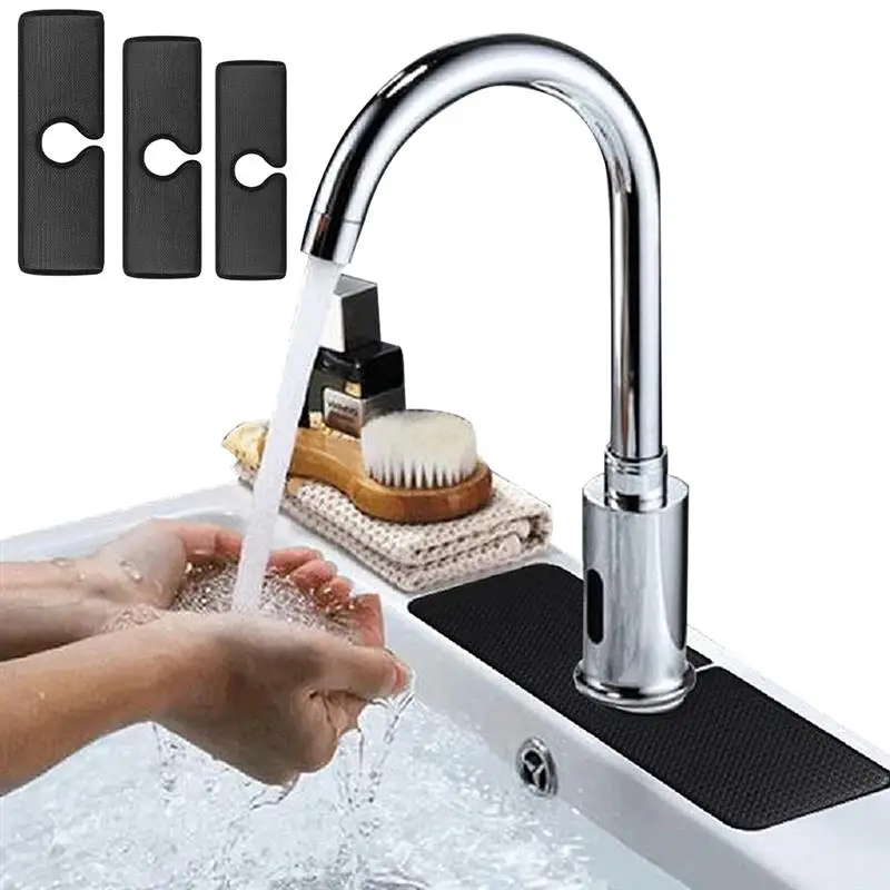Kitchen Bathroom Sink Faucet Absorbent Pad Sink Splash Guard Microfiber