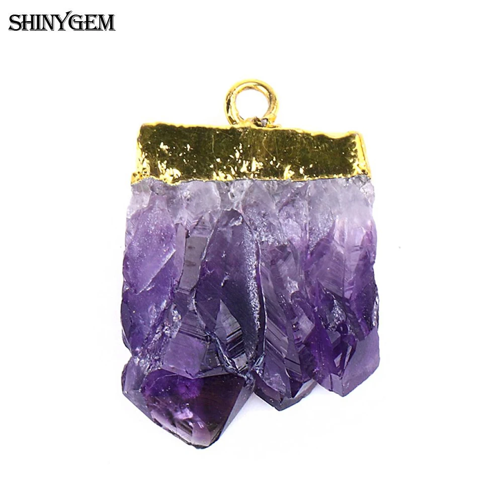 ShinyGem естественный неправильной формы сырой фиолетовая Друза Кристалл ломтик