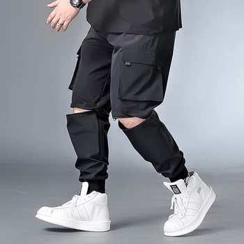 

Men new Harem pants plus large size XL-7XL men autumn jogger hip-hop pants men street style cotton casual pants removable pants