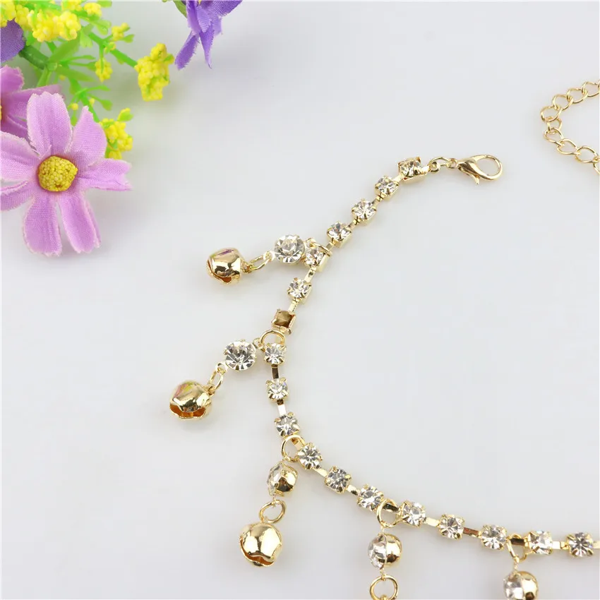 New fashion anklet summer wild fashion simple claw chain bell anklet rhinestone anklet 1pcs