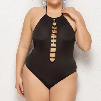 

Fashion Swimwear Women 2020 Plus Size Sexy High Waist Solid Bikini Conservative Beachwear Swimwear maillot de bain femme L41