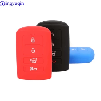 

jingyuqin Silicone Rubber Key Cover FOB Case for KIA K9 Cadenza K7 Smart Remote Key Jacket Case Car-styling Cover 4 Buttons