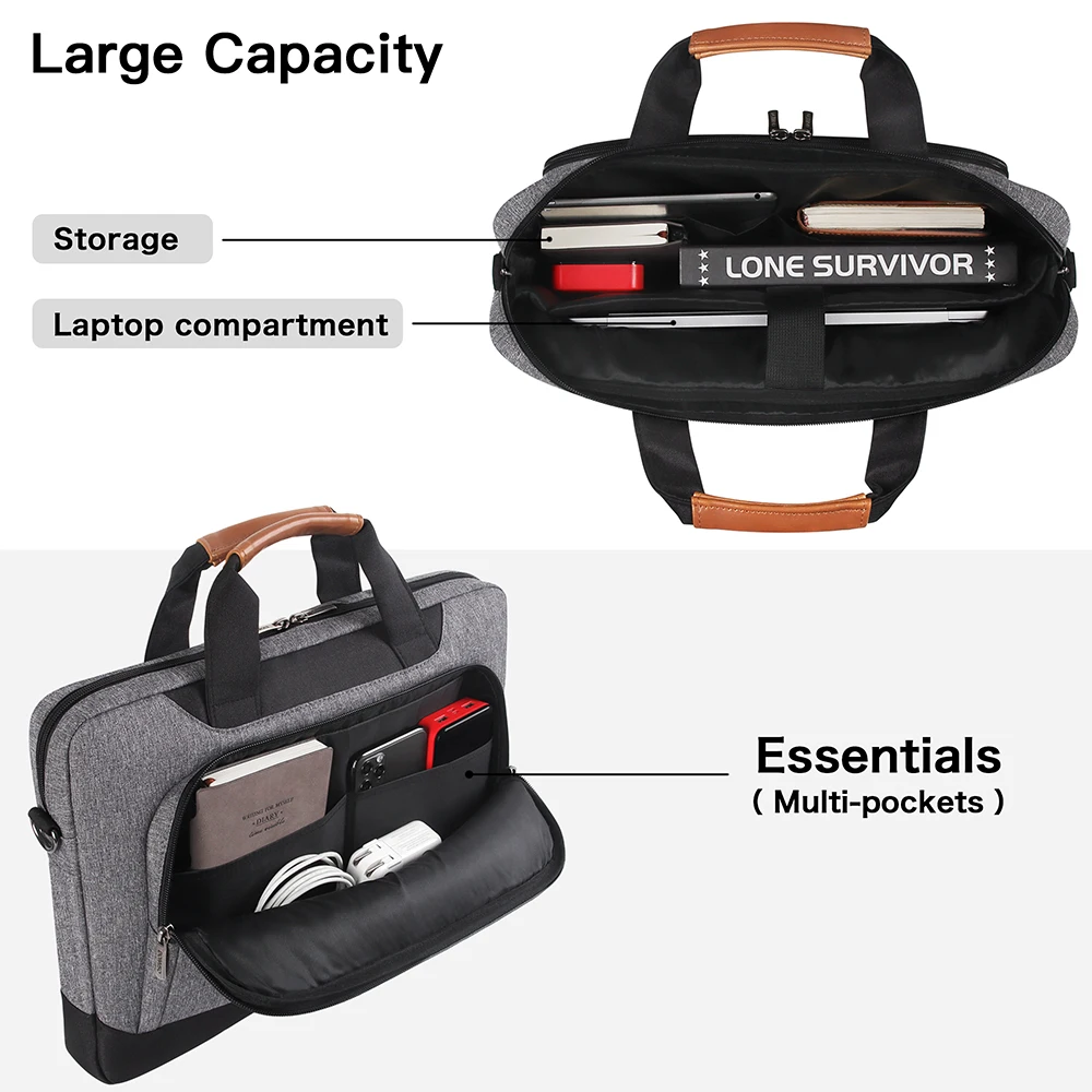 Luva Resistente à Água do Portátil de Domiso com Alça de Ombro para 15.6 17 Polegada Bolsa de Computador Portátil de Alta Capacidade - Imagem 6