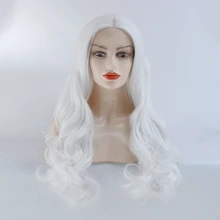 Парик Белоснежки, кружевные передние парики для женщин, вечерние, косплей, натуральный, серебряный, белый, длинные, пушистые, волнистые, волнистые, синтетический парик