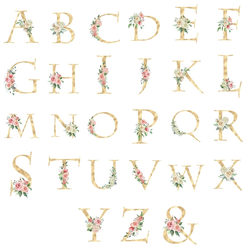 Blush Florals Alphabet Canvas Painting Wedding Decor