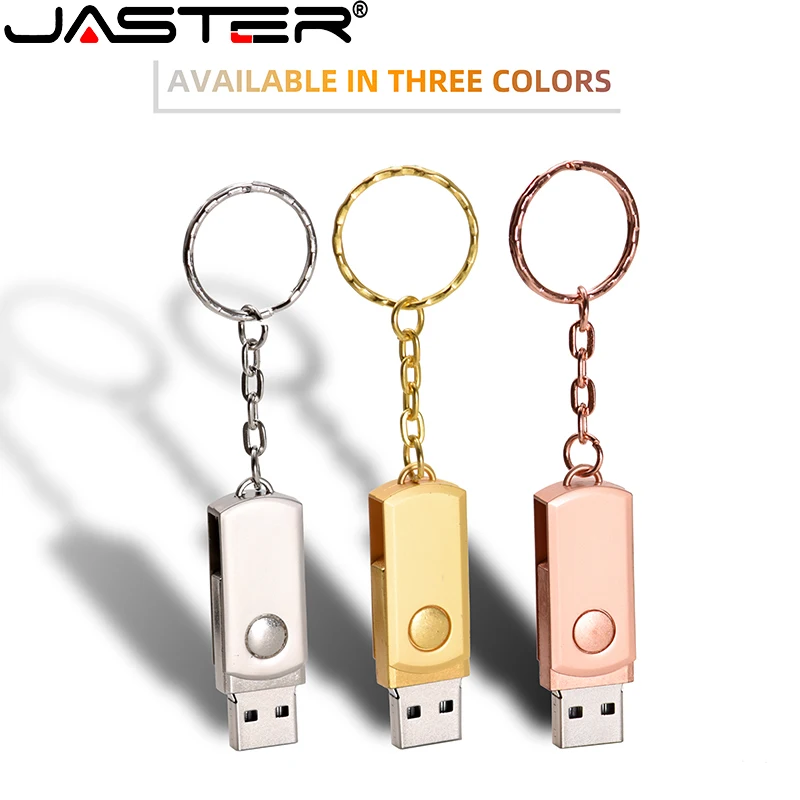 JASTER USB 2.0 Flash Drives 64GB Rotating mini Pen Drive 32GB Pendrive 16GB Memorial gift Memory Stick 8GB 4GB External Storage