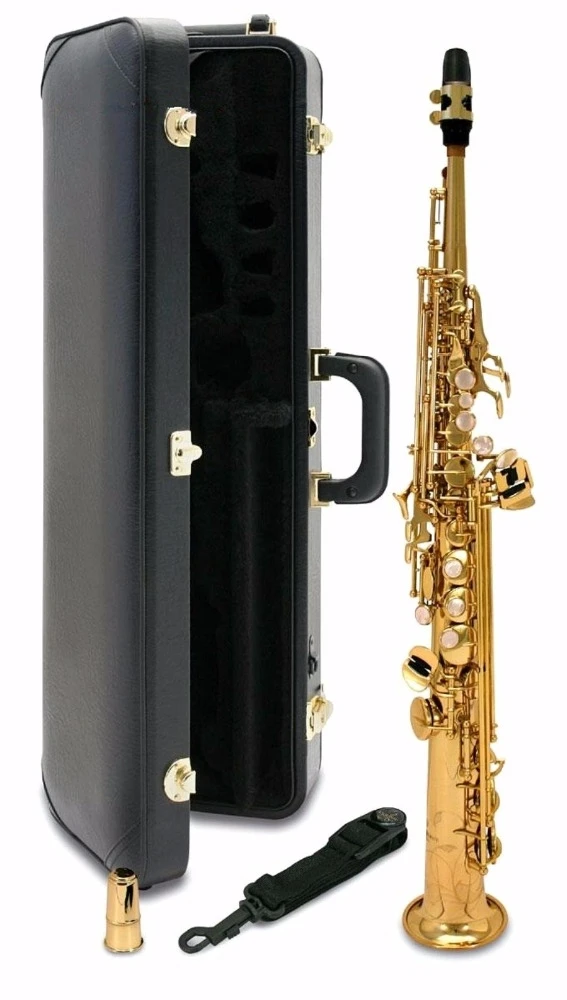 De Xin сопрано саксофон S 901 WO1 золотой лак Sax Лигатура мундштука трости шеи