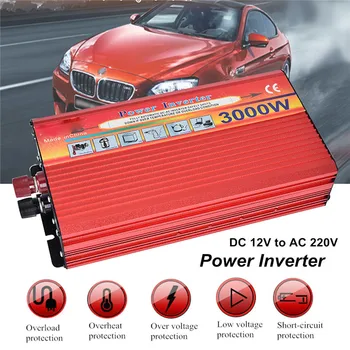 

Xuyuan 3000W Car Power Inverter Charger Converter Power Supply Voltage Convertor Transformer DC 12V TO AC 220V Solar Inverter