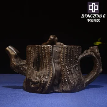 

In Purple Yixing The Qing Dynasty The Cultural Revolution Kettle Old Dark-red Enameled Pottery Teapot Taiwan Backflow Imitate