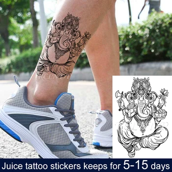 

Waterproof Temporary Juice Tattoo Sticker Geneisha Lotus Ax Flower Flash Tatoo Fake Tatto Arm Body Art for Men Women