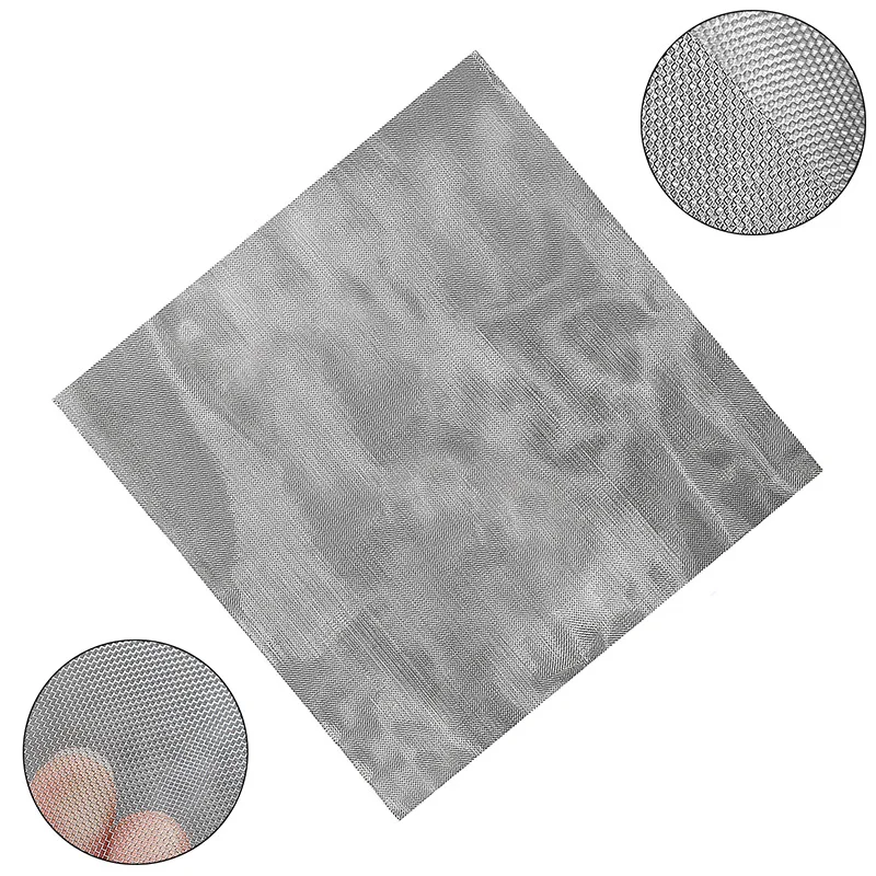 

Stainless Steel Woven Wire 500 Mesh Hole 0.024mm Wire 30*30cm Dry Wet Oil Water Filter Sheet Metal Cloth Screen