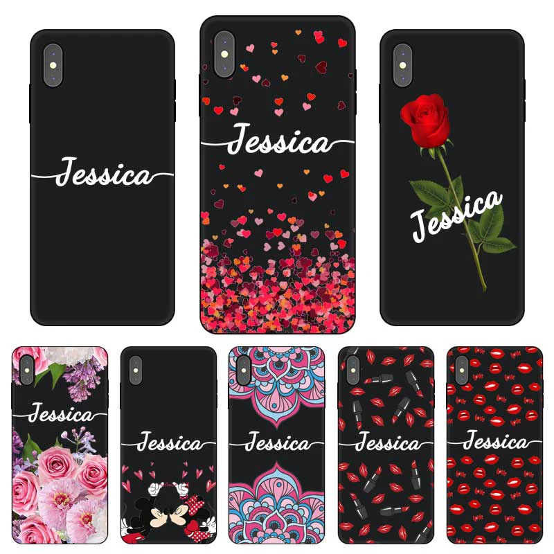 Love Lips персонализированные пользовательские DIY Имя черный мягкий Уретановый