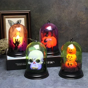 

LED Light Halloween Decorative Night Light Pumpkin Witch Cat Ghost Pattern Discoloration Lamp Holiday Decorations