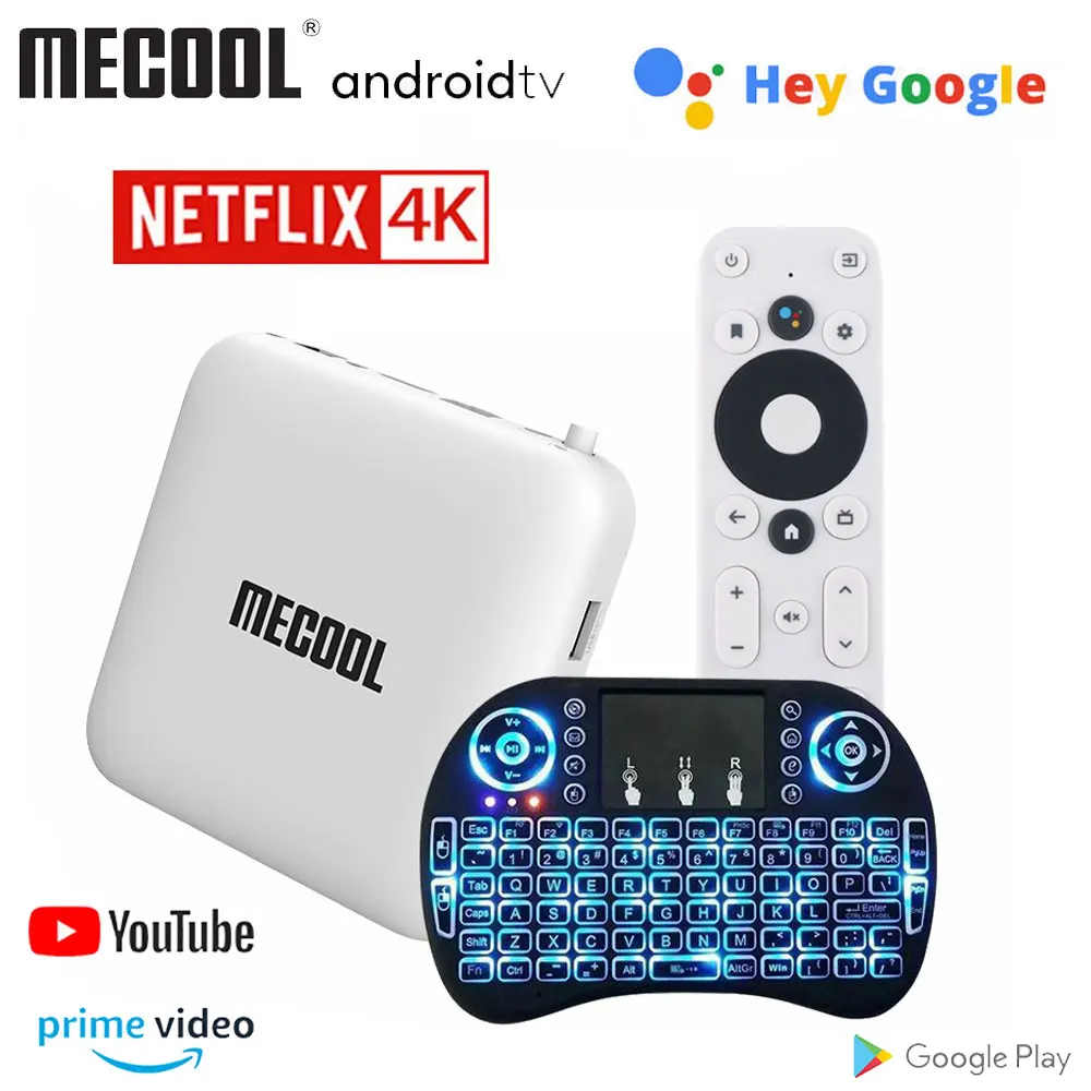 ТВ-приставка WiFi Mecool KM2 для Netflix 4K Android Amlogic S905X2 2 Гб DDR4 USB3.0 SPDIF Ethernet первоклассное
