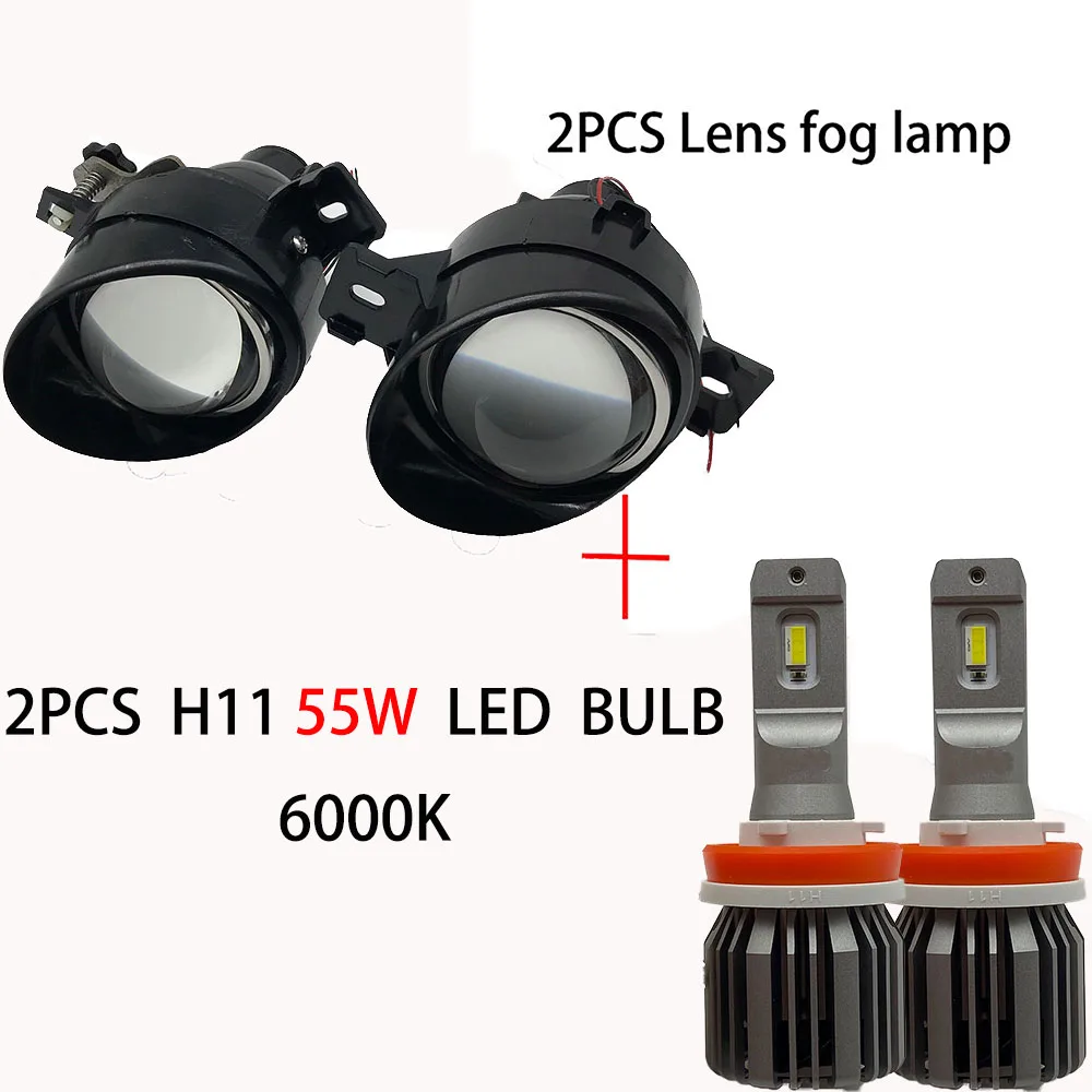 55W LED 6000K Bulbs Светодиодный HID 12 В H11 супер яркий объектив противотуманная фара в сборе для NISSAN TEANA 2004- Автомобильный Стайлинг высокая яркость противотуманные фары DRL фары - Цвет: 55W LED 6000K Bulbs
