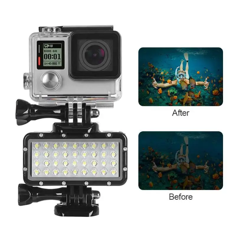LED Diving Lamp Wide Angle 500 Lumen Max Illumination Waterproof Flashlight Video Camera Light for Gopro SJCAM Camera