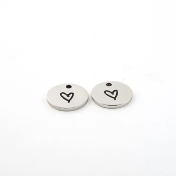 

ZG Round piece heart love small accessories DIY bracelet necklace pendant earrings pendant for decoration