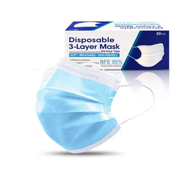 

Máscara Facial Face Mask Mascarilla Bandage Strong Protection Masks English Packaging Disposable 3-Ply Disposable Face Mask