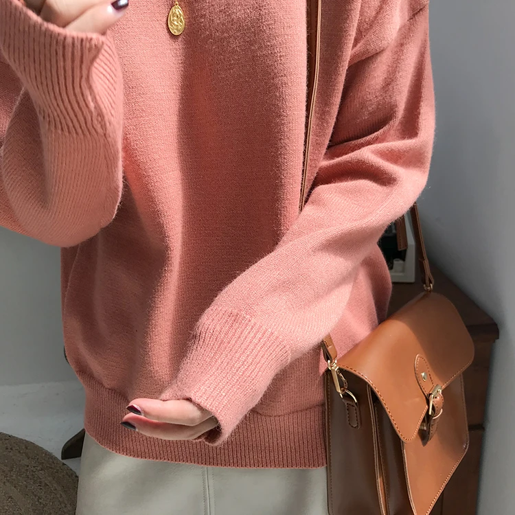 Basic Knit O-Neck Jumpers Women Sweater Casual Loose Winter Long Sleeve Sweater Women Pullovers Streetwear 2 orders