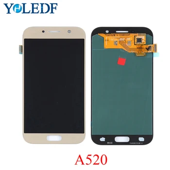 

5.2" ORIGINAL Super AMOLED Phone LCDs For SAMSUNG GALAXY A5 2017 Tela A520 A520F SM-A520F Display Touch Screen Assembly