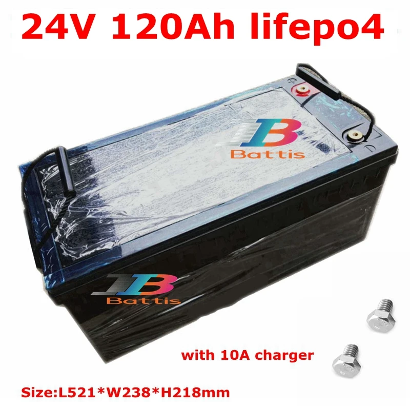 Водонепроницаемый 24V 120AH lifepo4 литиевый аккумулятор BMS 8S 25,6 V для дома на солнечной энергии динамик EV AGV Инвертор+ 10A Зарядное устройство