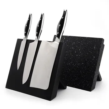 

1PCS MDF+Magnetic Knife Holder Stand Nice Knife Block Knife Bar Household Kitchen Knives Accessories Black/Snowflake Color Style