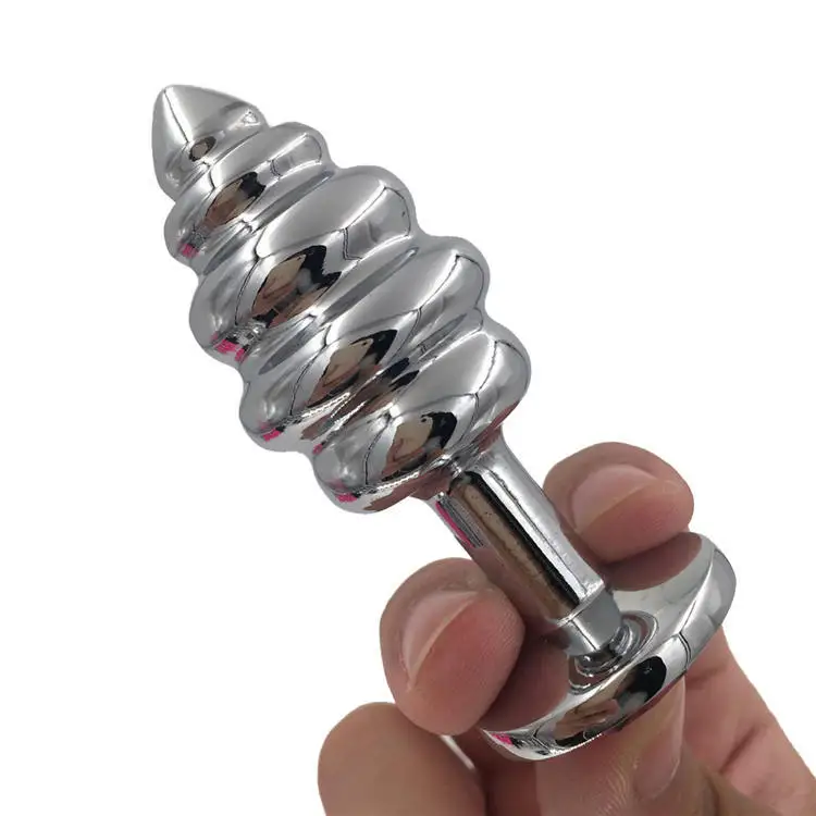 Stainless Steel Butt Plug Anal Massager Spiral Beads Stimulation Thread Anal Plug Anus Sex Toy for Adult Couples SM Products afbeelding