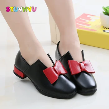 

Fashion Children Shoes Leather Girls Princess Shoes Bow 2020 Spring and Autumn New Non-slip Girls High Heels Kids Shoes 26-36
