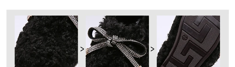 Bakkotie Winter Girls Fashion Dress Shoes Kids New Rhinestone Bowtie Warm Soft Slip On Flats Princess Pink Sweet Fur Shoes