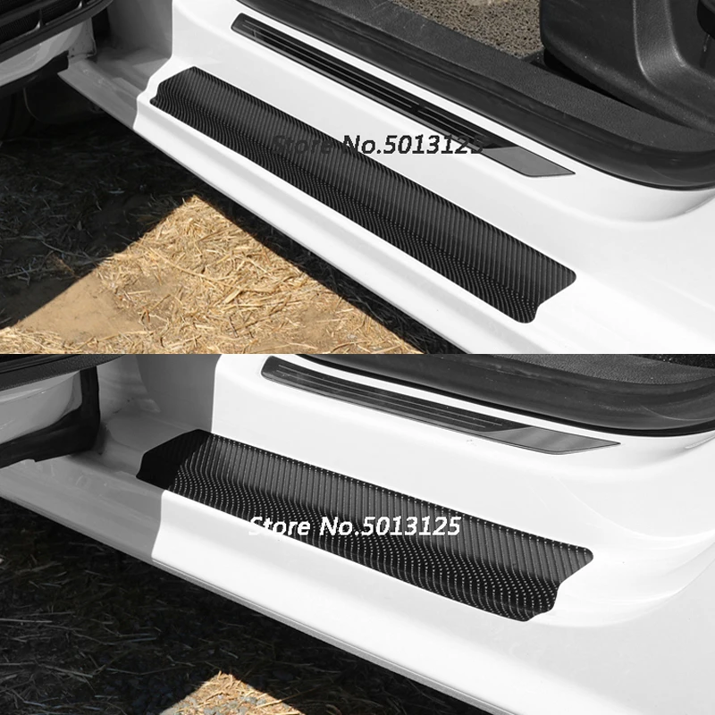 

4Pcs/Set Carbon Fiber Door Pedal Bumper 3D Scratch Protector Sill Scuff Threshold For Mitsubishi Outlander 2017 2018 2019 2020
