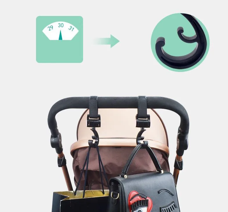 2 шт./компл. аксессуары для детских колясок сумка крюк многофункциональный младенческий Поворот на 360 градусов детская коляска черный высококачественный пластиковый крючок