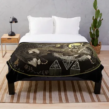 

Desert wolf Blanket Wool Flannel Plush Blanket Bedspread For office Sherpa Blanket Couch Quilt Cover Travel