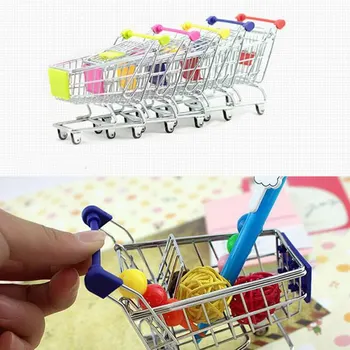 

9 Colors Mini Trolley Supermarket Handcart Toy Carts Storage Folding Mini Shopping Cart Basket Toys For Children Boys Hot