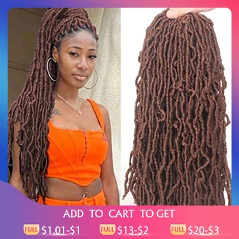 

Kong&Li faux Locs Crochet Goddess Faux Locs Ombre Curly Wavy Locs Twist Braiding Hair Extensions Dreadlocks Hair Extension
