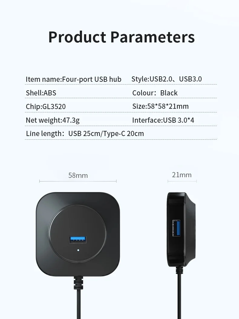 USB C концентратор USB 3,0 концентратор несколько USB Hab type C концентратор 2,0 мульти Hab расширитель 4 порта концентратор для ноутбука USB разветвитель аксессуары для ПК