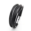 Hot Sell Men classice Multilayer Leather Bracelet Magnetic-clasp Cowhide Braided Multi Layer Wrap Bangles pulsera hombre ► Photo 2/6