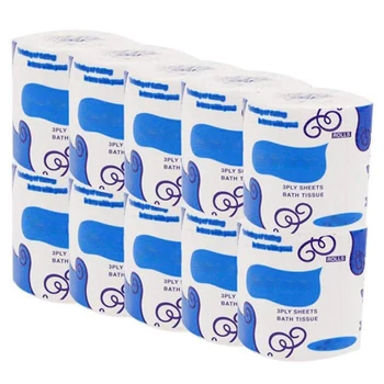 

1/5/10 rolls Toilet Paper Tissue Highly Absorbent Native Wood Pulp 3 Ply Soft Roll Paper Towel Bath Bathroom Cleaning Tissue